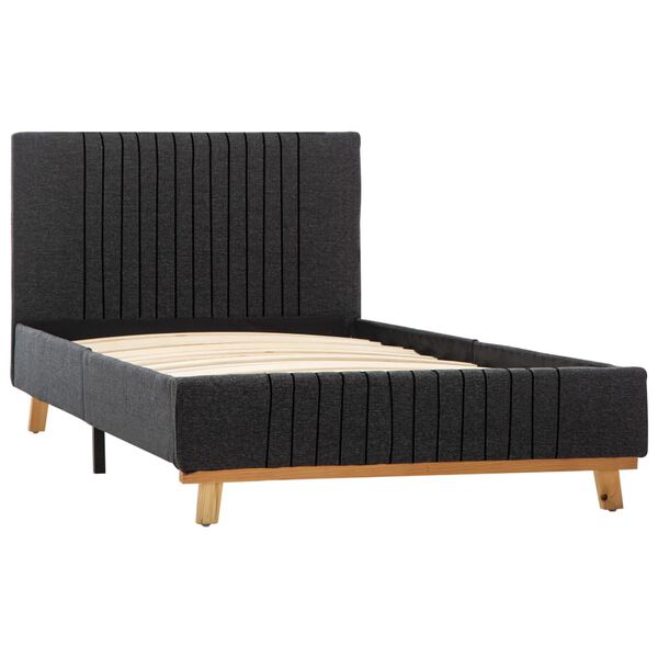 vidaXL Posteľný rám, tmavosivý, látka 100x200 cm