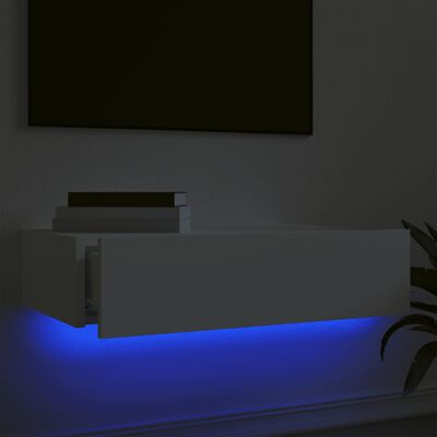 vidaXL TV skrinka s LED svetlami biela 60x35x15,5 cm