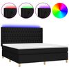 vidaXL Posteľ boxsping s matracom a LED čierna 160x200 cm l&aacute;tka