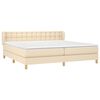 vidaXL Boxspring posteľ s matracom kr&eacute;mov&aacute; 200x200 cm l&aacute;tka