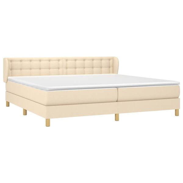 vidaXL Boxspring posteľ s matracom kr&eacute;mov&aacute; 200x200 cm l&aacute;tka