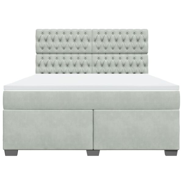 vidaXL Posteľn&yacute; r&aacute;m boxsping s matracom bledosiv&yacute; 180x200 cm zamat