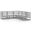 vidaXL 5-dielna z&aacute;hradn&aacute; sedacia s&uacute;prava siv&aacute; borovicov&yacute; mas&iacute;v