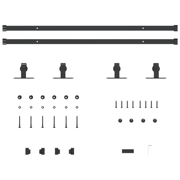 vidaXL Kovanie na posuvn&eacute; dvere skrinky 183 cm uhl&iacute;kov&aacute; oceľ