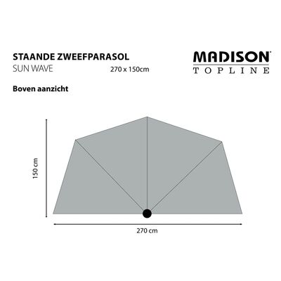 Madison Slnečník na balkón Sun Wave 270x150 cm, sivohnedý PAC3P015