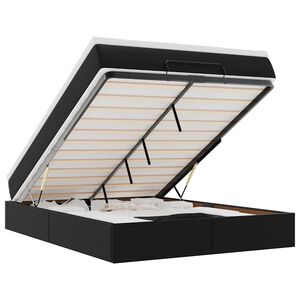 VidaXL Osmansk&aacute; posteľ s matracom Čierna 140x190cm umel&aacute; koža