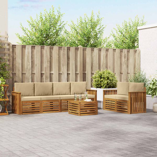 vidaXL Z&aacute;hradn&aacute; s&uacute;prava gaučov Pr&iacute;rodn&aacute; a b&eacute;žov&aacute; Pevn&eacute; ak&aacute;ciov&eacute; drevo