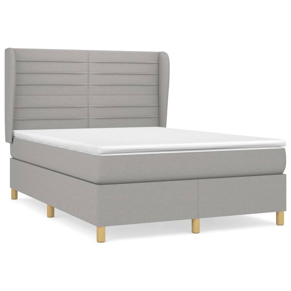 vidaXL Boxspring posteľ s matracom bledosiv&yacute; 140x190 cm l&aacute;tka