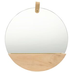 vidaXL N&aacute;stenn&eacute; zrkadlo z mas&iacute;vneho borovicov&eacute;ho dreva 35 cm