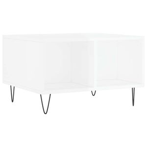vidaXL Konferenčn&yacute; stol&iacute;k leskl&yacute; biely 60x50x36,5 cm spracovan&eacute; drevo