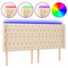 vidaXL Čelo postele s LED kr&eacute;mov&eacute; 183x16x118/128 cm l&aacute;tka