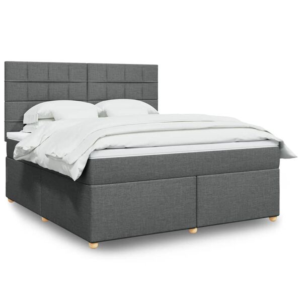 vidaXL Boxspring posteľ s matracom tmavosiv&aacute; 180x200 cm l&aacute;tka