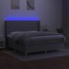 vidaXL Posteľ boxsping s matracom a LED bledosiv&aacute; 180x200 cm l&aacute;tka