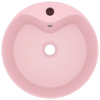 vidaXL Luxusné umývadlo, prepad, matné ružové 36x13 cm, keramika