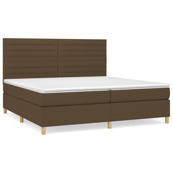 vidaXL Boxspring posteľ s matracom tmavohned&aacute; 200x200 cm l&aacute;tka