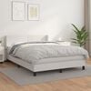 vidaXL Boxspring posteľ s matracom biely 140x190 cm umelá koža