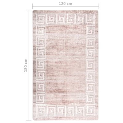 vidaXL Prateľný koberec 120x180 cm béžový protišmykový