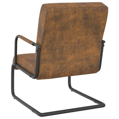 vidaXL Kancelárska stolička s perovou kostrou hnedá látková