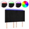 vidaXL Čelo postele s LED čierne 147x16x118/128 cm zamat