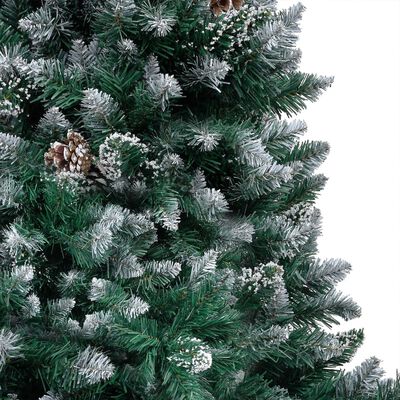 vidaXL Umelý vianočný stromček s LED, súpravou gulí a šiškami 180 cm