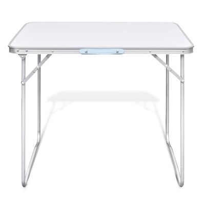 Skladací kempingový stôl s kovovým rámom 80 x 60 cm