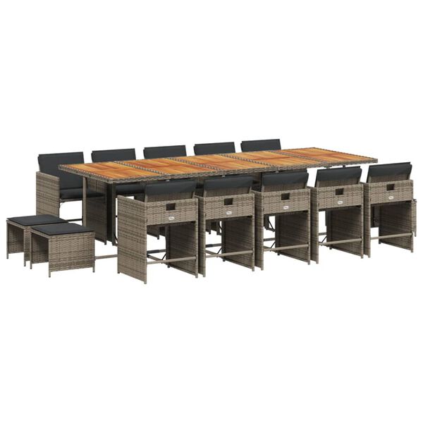 vidaXL 15-dielna z&aacute;hrad. jed&aacute;lensk&aacute; s&uacute;prava s vank&uacute;&scaron;mi siv&aacute; polyratan