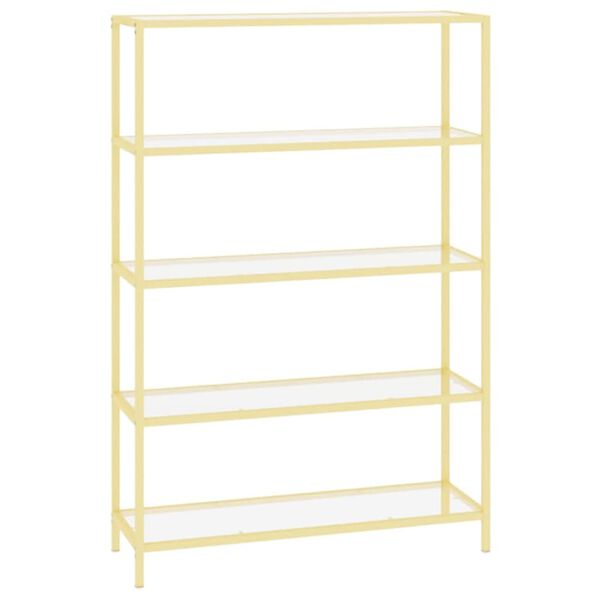 vidaXL Policov&yacute; reg&aacute;l, zlat&yacute; a priehľadn&yacute;, tvrden&eacute; sklo