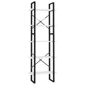 vidaXL Knižnica s 5 policami, biela 60x30x175 cm, kompozitn&eacute; drevo