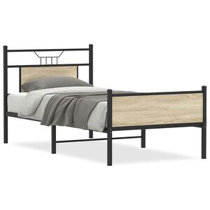 vidaXL Posteľn&yacute; r&aacute;m bez matraca dub sonoma 90x190 cm kompozitn&eacute; drevo