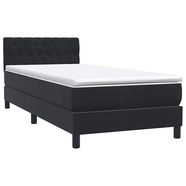 vidaXL Posteľný rám boxspring s matracom čierny 80x220 cm zamat