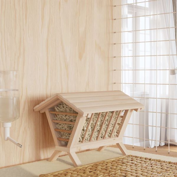 vidaXL Kŕmidlo na seno pre kr&aacute;liky 44x33x33 cm jedľov&yacute; mas&iacute;v