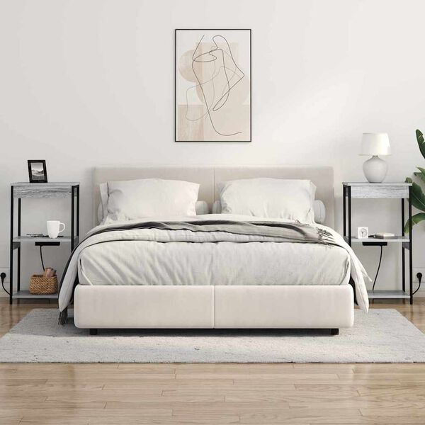 vidaXL Nočn&yacute; stol&iacute;k Siv&yacute; Sonoma 41 x 31 x 76 cm Kompozitn&eacute; drevo