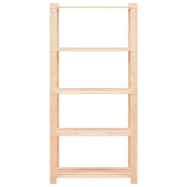 vidaXL Regály s 5 policami 5 ks 80x38x170 cm borovicový masív 250 kg