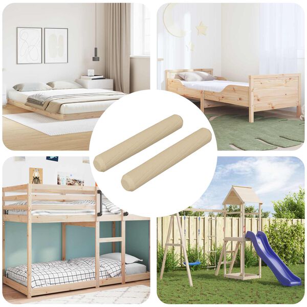 vidaXL Dreven&eacute; kol&iacute;ky 2 pcs Hned&aacute; &Oslash;8 x 50 mm Dreven&yacute; mas&iacute;v