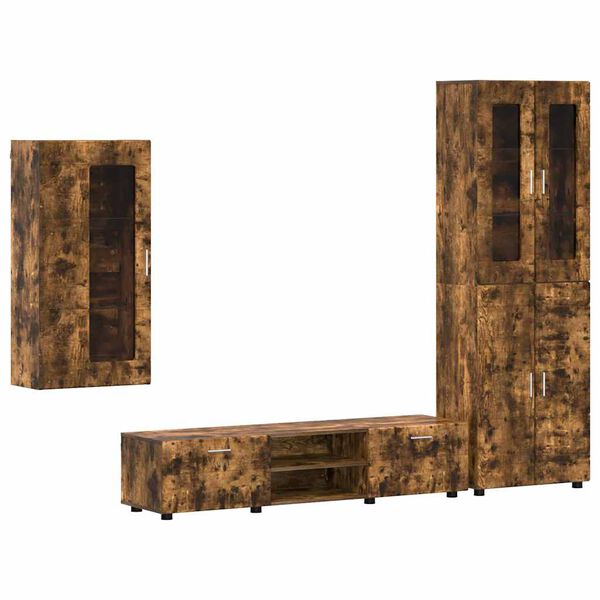 vidaXL Zostava TV skriniek N&aacute;stenn&yacute; FLORIN Dymov&aacute; dub Kompozitn&eacute; drevo