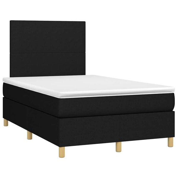 vidaXL Boxspring posteľ s matracom čierna 120x190 cm l&aacute;tka