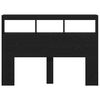 vidaXL Skrinka na čelo postele s LED čierna dub 140x17x102 cm