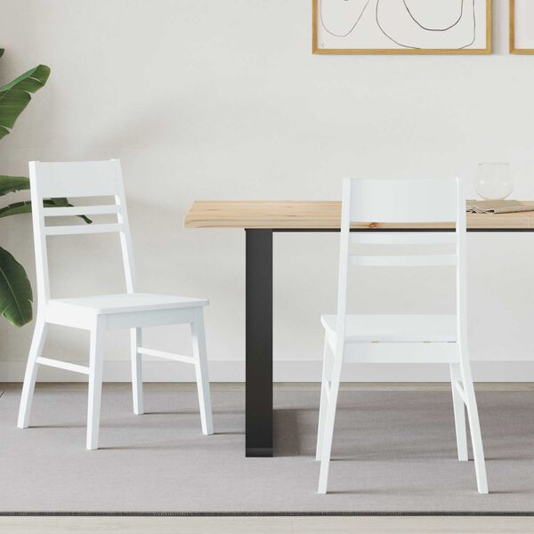 vidaXL Jed&aacute;lensk&eacute; stoličky 2 pcs Biela 43 x 54 x 89 cm