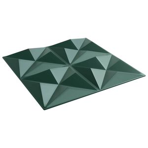 vidaXL N&aacute;stenn&eacute; panely 12 ks 50 x 50 cm Origami Zelen&yacute; XPS Pena