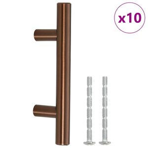 vidaXL Rukov&auml;te na skrinku 10 ks bronzov&eacute; 64 mm nehrdzavej&uacute;ca oceľ