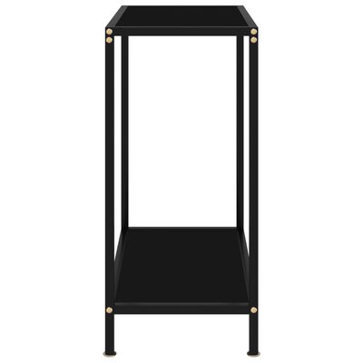vidaXL Konzolový stolík, čierny 60x35x75 cm, tvrdené sklo