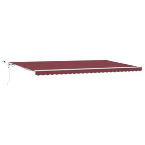 vidaXL Automaticky zaťahovacia mark&iacute;za s LED burgundsk&aacute; 600x300 cm