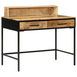 vidaXL Konzolov&yacute; st&ocirc;l Hned&aacute; 100 x 55 x 89.5 cm Pevn&eacute; mango drevo a kov