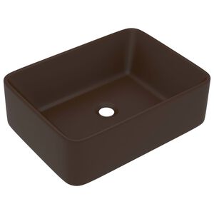 vidaXL Luxusn&eacute; um&yacute;vadlo matn&eacute; tmavohned&eacute; 41x30x12 cm keramick&eacute;