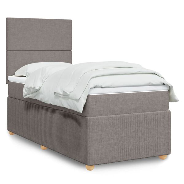 vidaXL Boxspring posteľ s matracom sivohnedý 100x200 cm látka