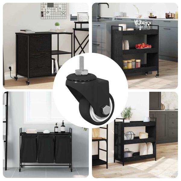 vidaXL Otočn&eacute; koliesko 12 pcs Čierna M6 mm Železo a nylon