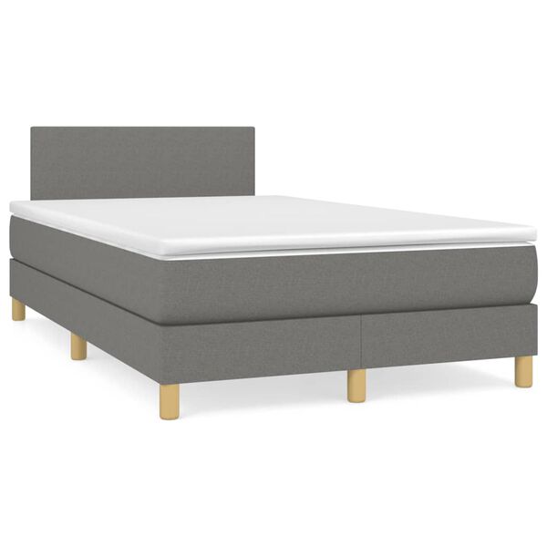 vidaXL Boxspring posteľ s matracom, tmavosiv&aacute; 120x190 cm, l&aacute;tka