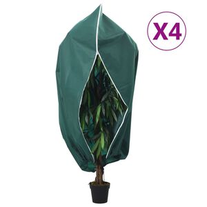 vidaXL Fl&iacute;sov&eacute; kryty na rastliny so zipsom 4 ks 70 g/m&sup2; 1,55x1,55 m