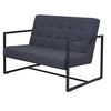 vidaXL 2-miestna pohovka s opierkami, oceľ a l&aacute;tka, tmavosiv&aacute;