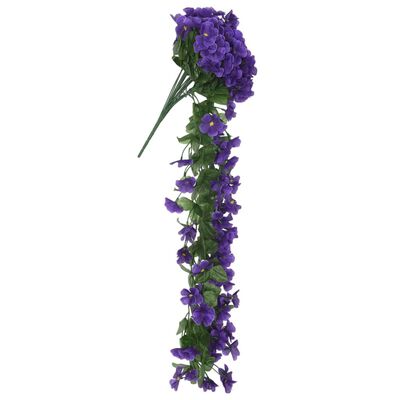 vidaXL Umelé kvetinové girlandy 3 ks tmavofialové 85 cm